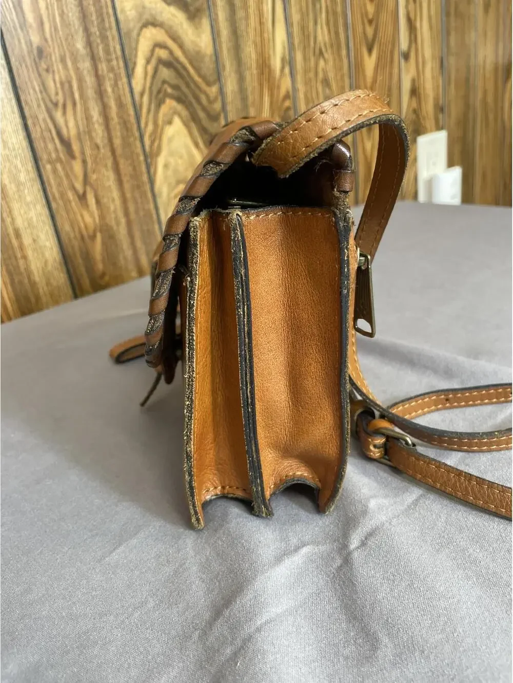 Patricia Nash Lanza Crossbody organizer bag in burnished tooled leather